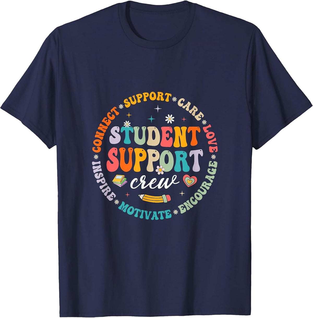 Student Support Crew School Counselor Student Services Squad T-Shirt - Navy Blue