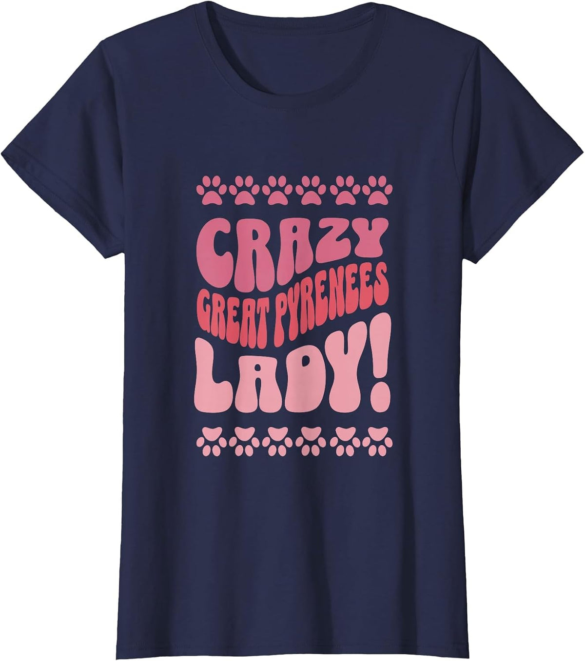Crazy Boston Terrier Lady Design for Dog Lovers T-Shirt - Navy Blue