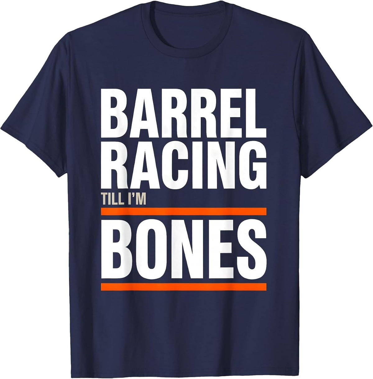 Men's Barrel Racing Till I'm Bones Halloween Western Design T-Shirt - Navy Blue