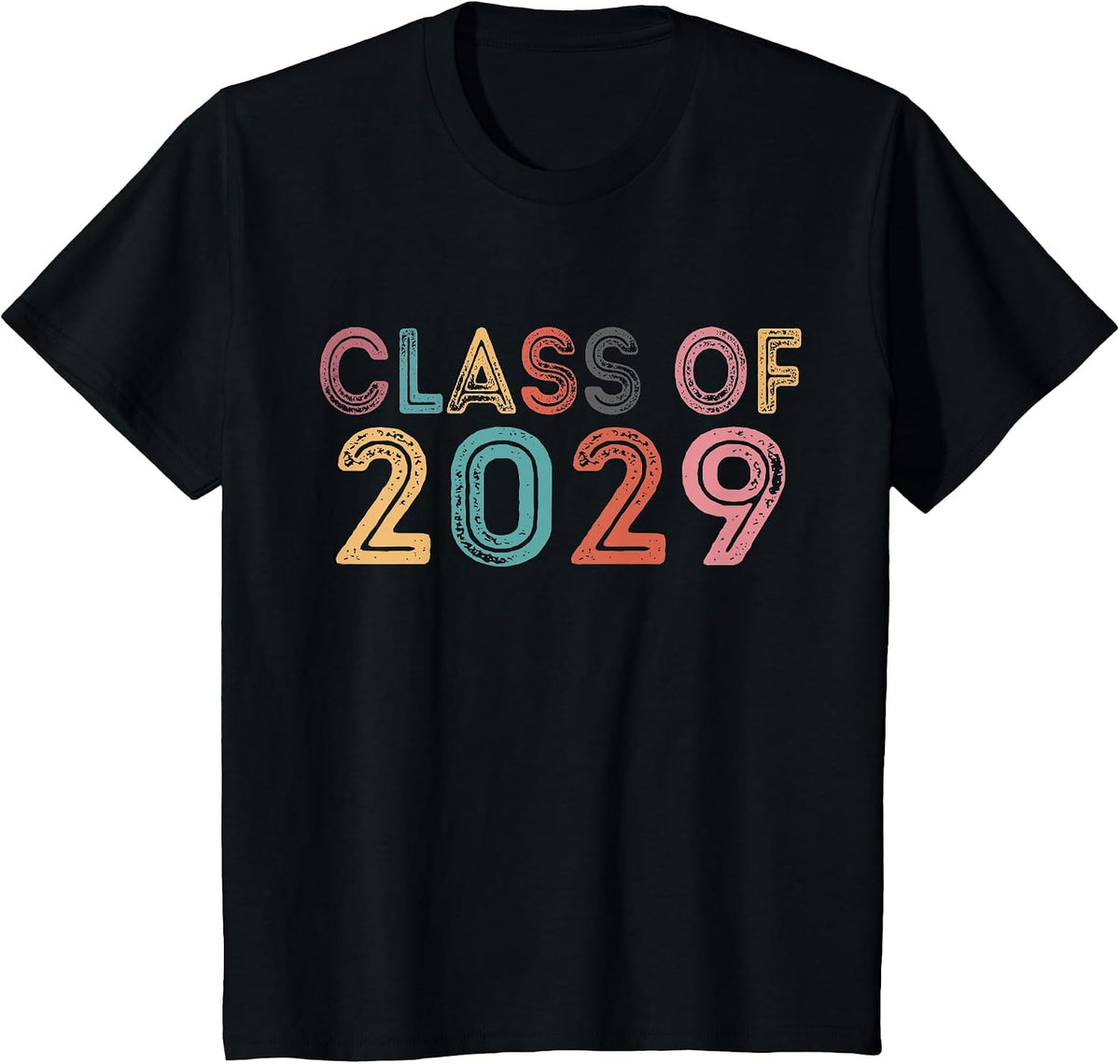Class of 2029 Grow with Me Graduation 2029 T-Shirt - Black