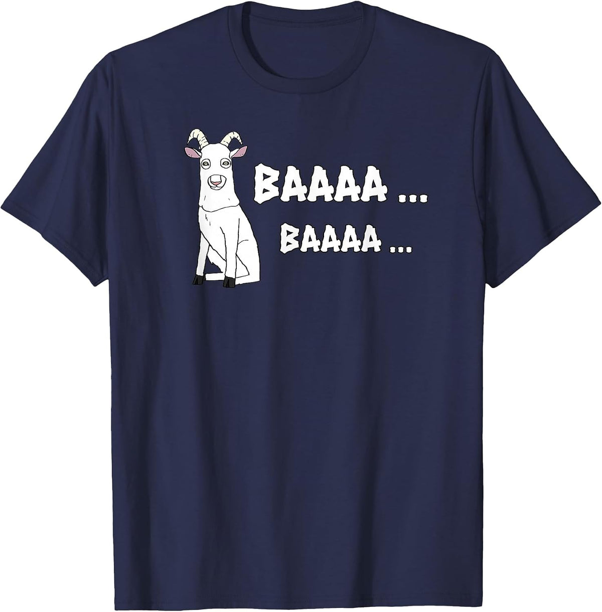 Goat Scary Ghost Baaaa Halloween T-Shirt Pet Shirt T-Shirt - Navy Blue
