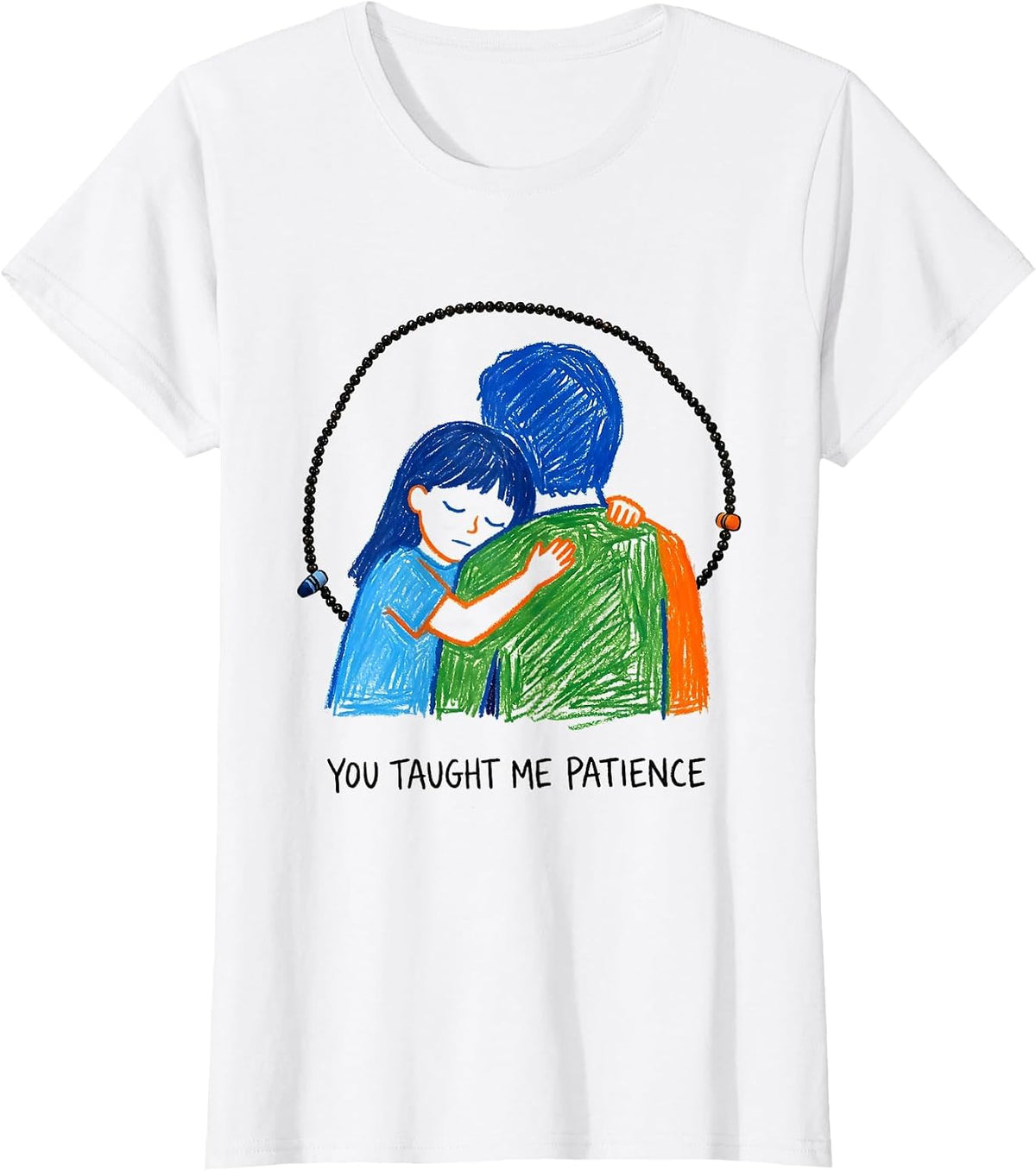 Women's You Taught Me Patience Naive Kidcore Daycare Teacher Humor T-Shirt - White