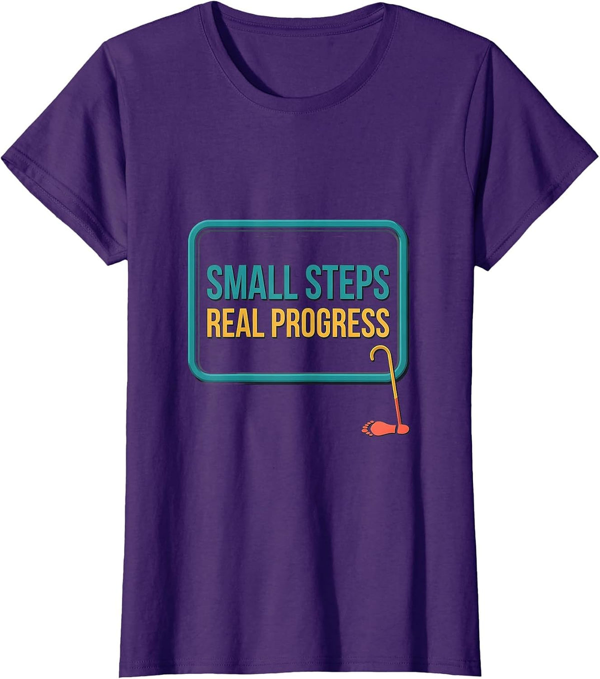 Women's Small Steps, Real Progress Occupational Therapy Physical T-Shirt - Purple