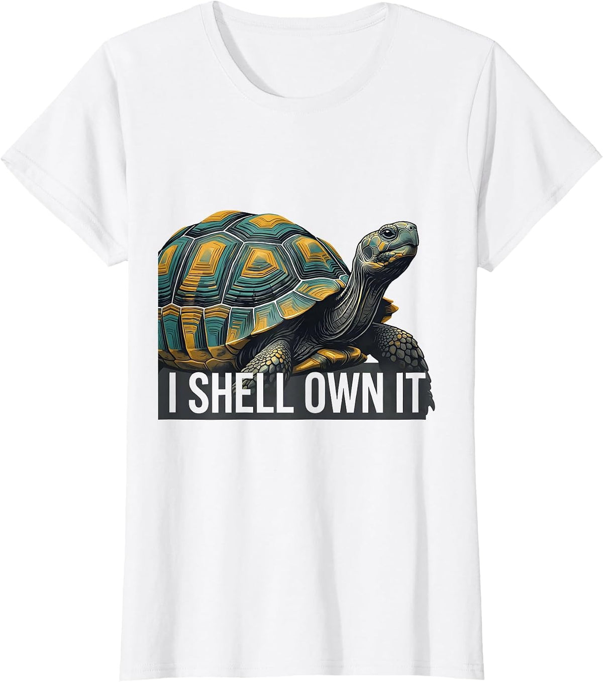 I Shell Own It Midcentury Modern Turtle Lover Pet Owner T-Shirt - White