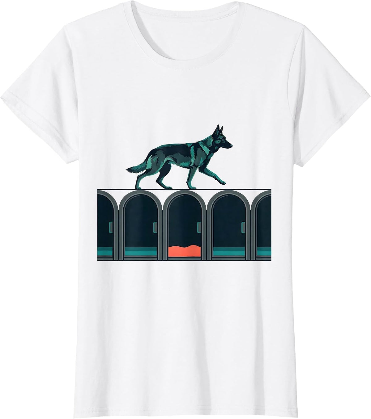 Belgian Malinois Dog Breed Humor Kennel Empty Bay T-Shirt - White