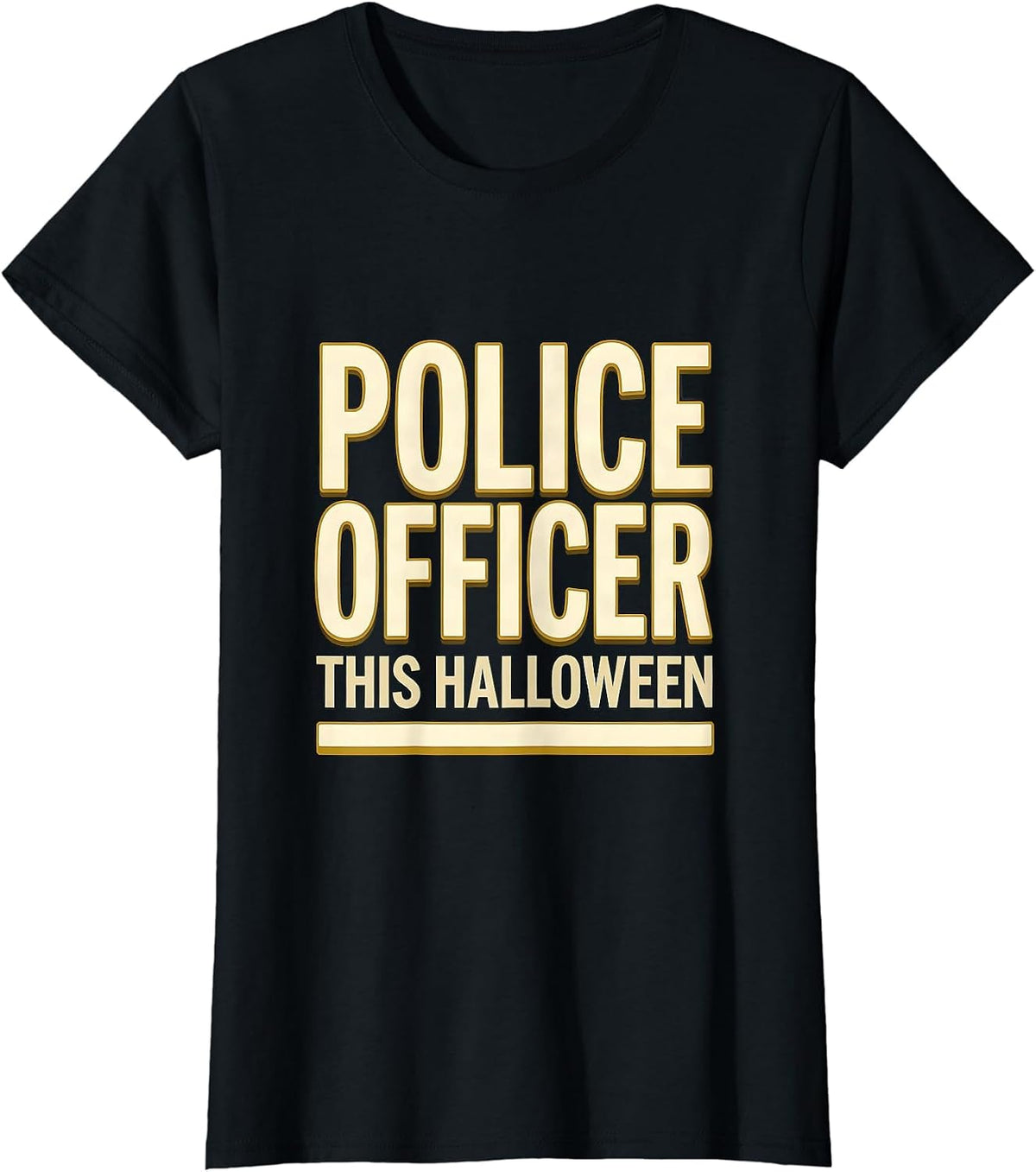 Women's Police Officer This Halloween Costume Halloween Party T-Shirt - Black