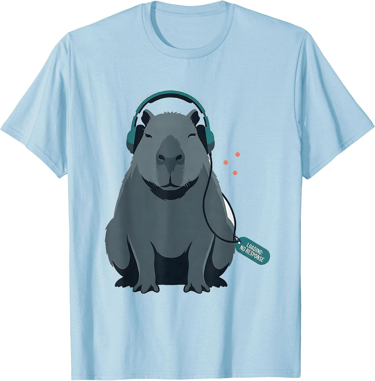 Men's Loading: No Response Funny Capybara Gamer Meme Humor T-Shirt - Baby Blue