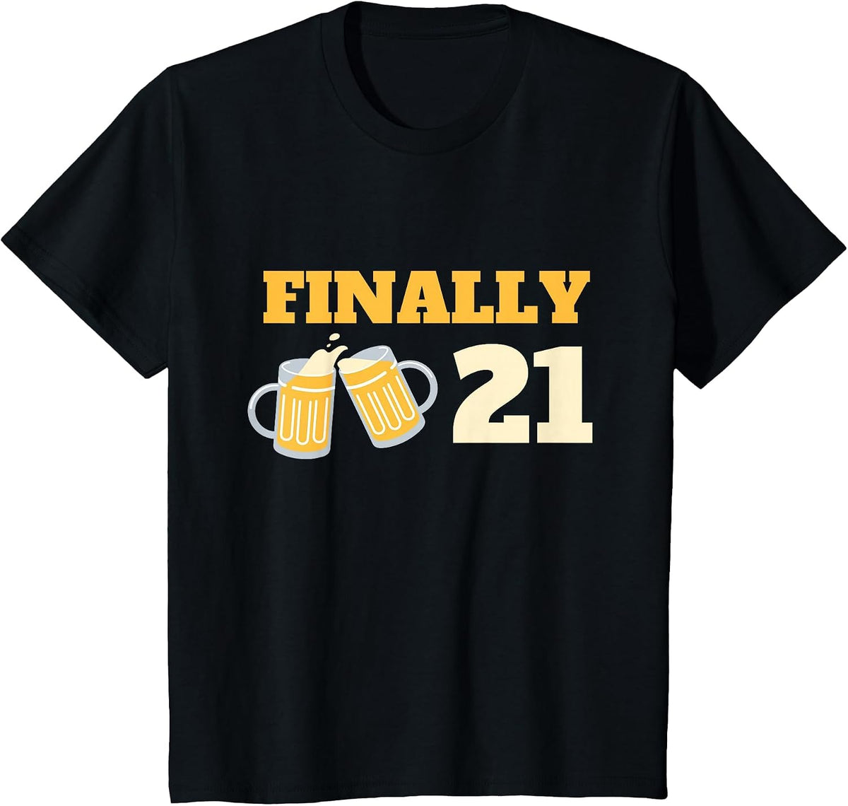 Turning 21 21st Birthday Finally 21 T-Shirt - Black