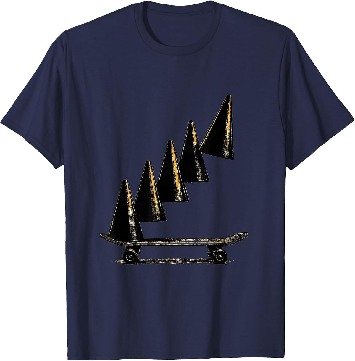 Men's Therapy Cone Occupational Therapy Humor OT Month T-Shirt - Navy Blue