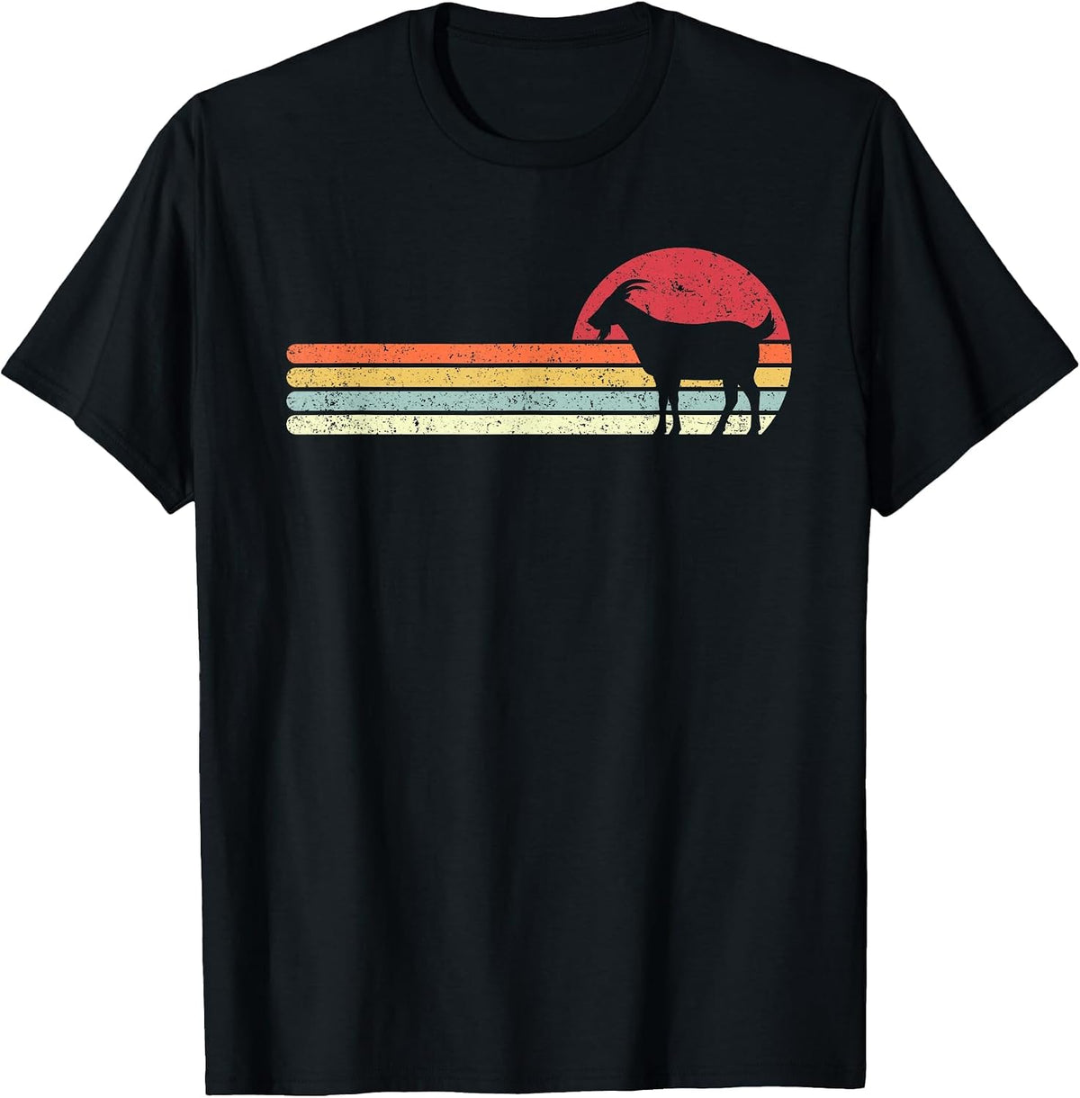 Goat Shirt. Retro Style T-Shirt T-Shirt - Black