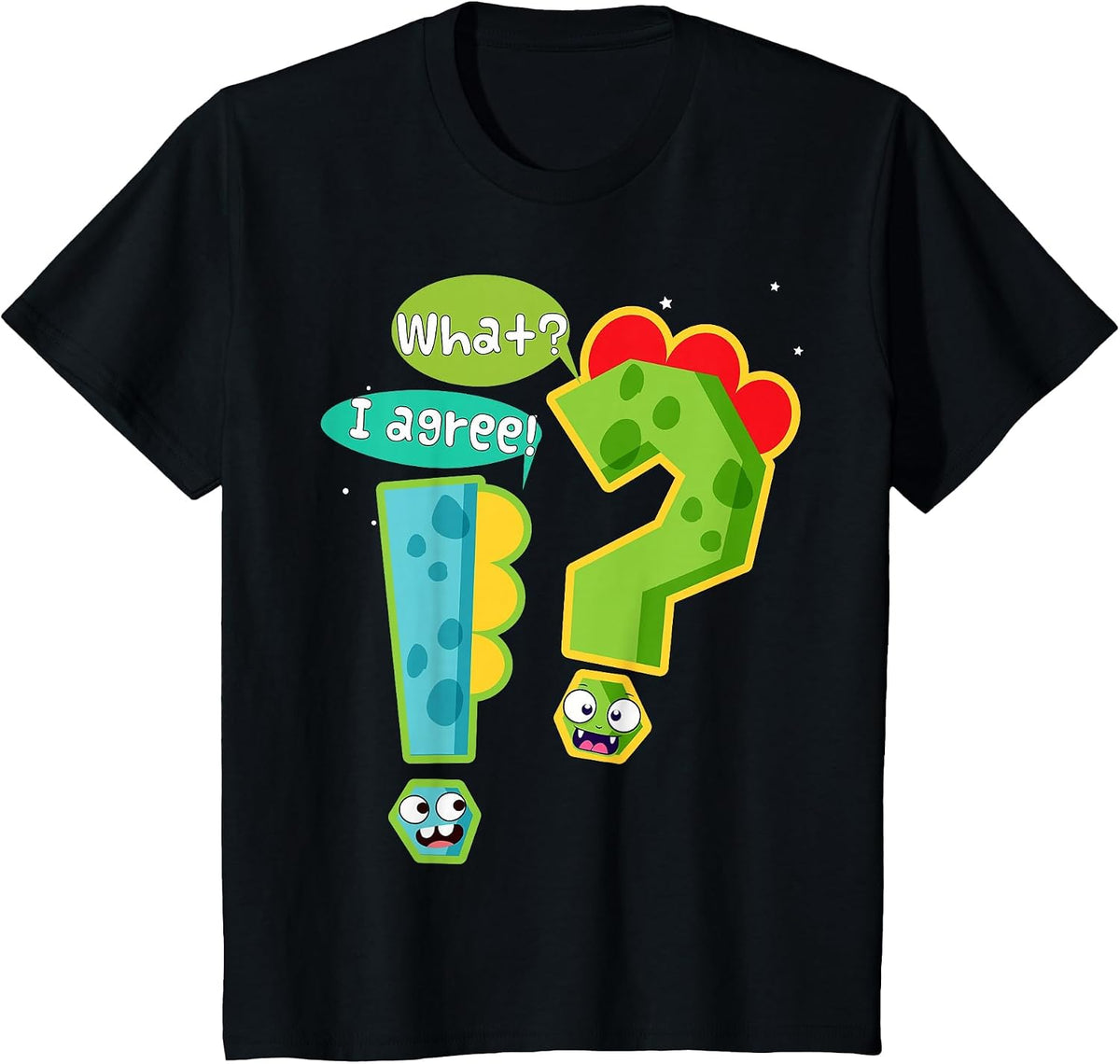 Funny Grammar Punctuation Teacher Exclamation Question Mark T-Shirt - Black