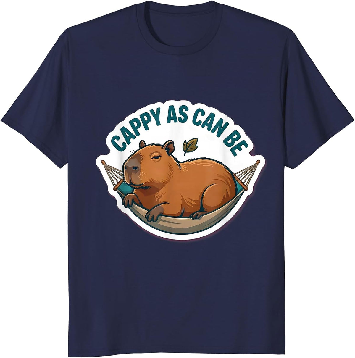 Cappy As Can Be Funny Capybara Meme Animal Humor T-Shirt - Navy Blue