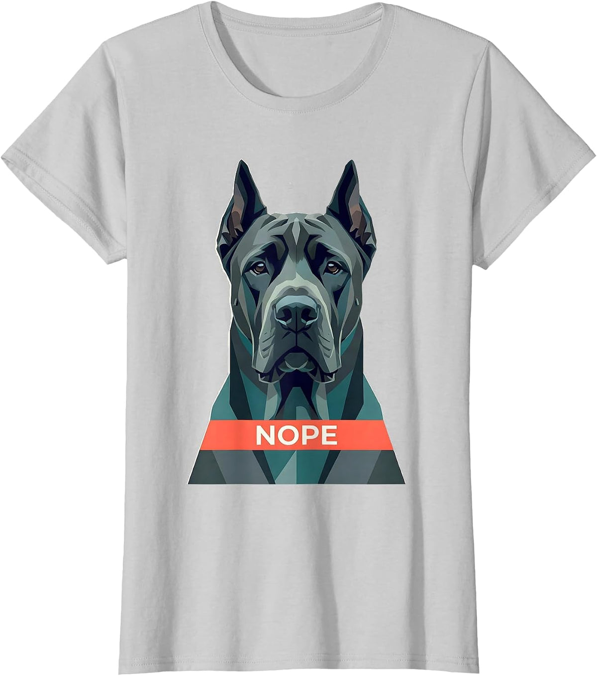 Nope Funny Great Dane Dog Lover Breed Meme T-Shirt - Silver Grey