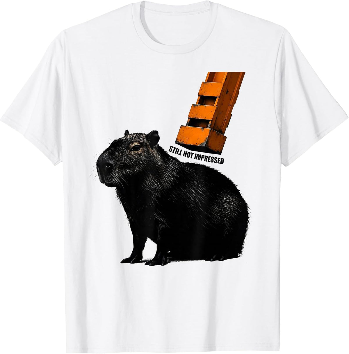Men's Still Not Impressed Funny Capybara Gamer Meme Humor T-Shirt - White