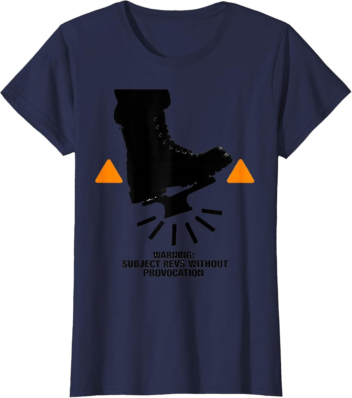 Women's Warning: Subject Revs Without Provocation Funny Car Guy T-Shirt - Navy Blue