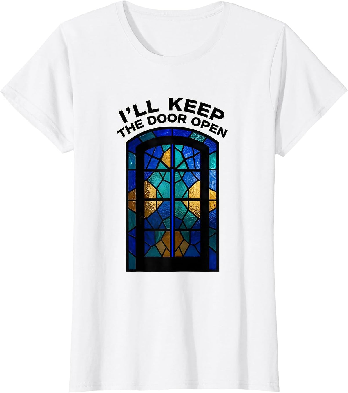 I'll Keep the Door Open Thin Blue Line Police Support T-Shirt - White