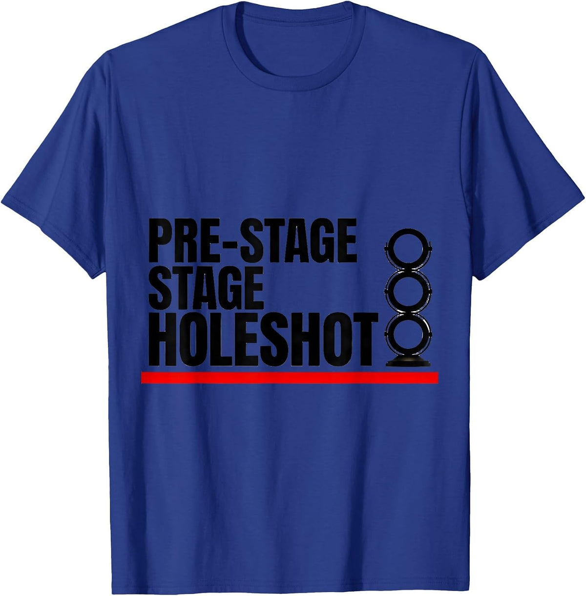 Men's Pre-Stage. Stage. Holeshot Patriotic Drag Racing Checkered T-Shirt - Royal Blue