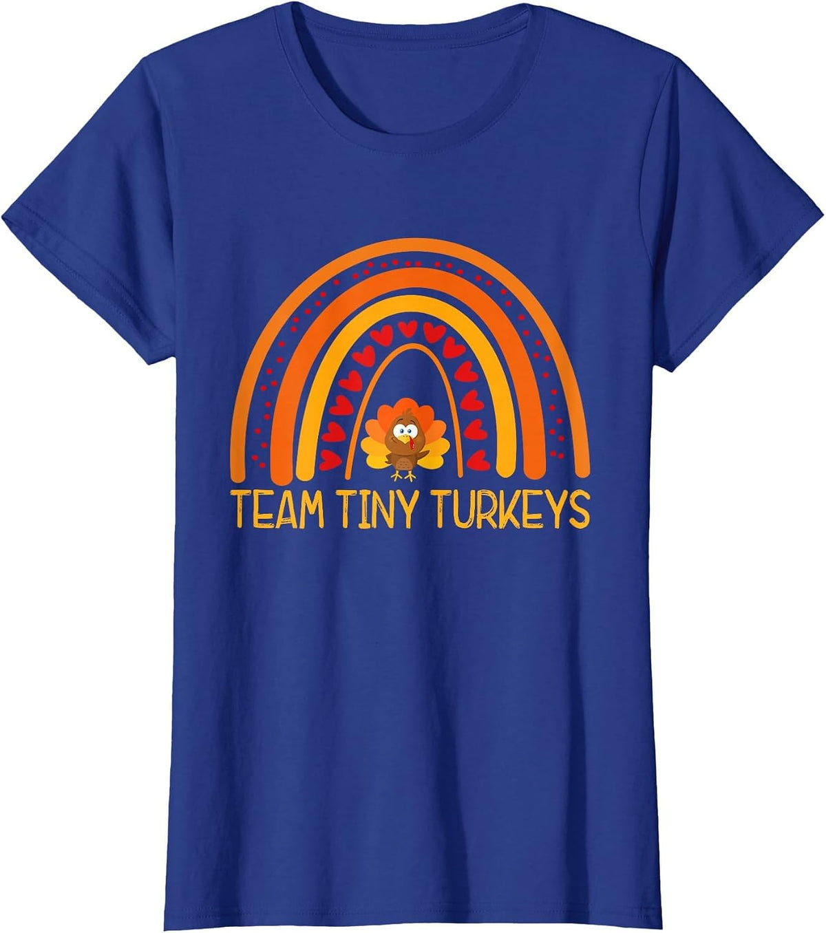 GER1 Team Tiny Turkeys Nurse Rainbow Thanksgiving NICU Nurse T-Shirt - Royal Blue