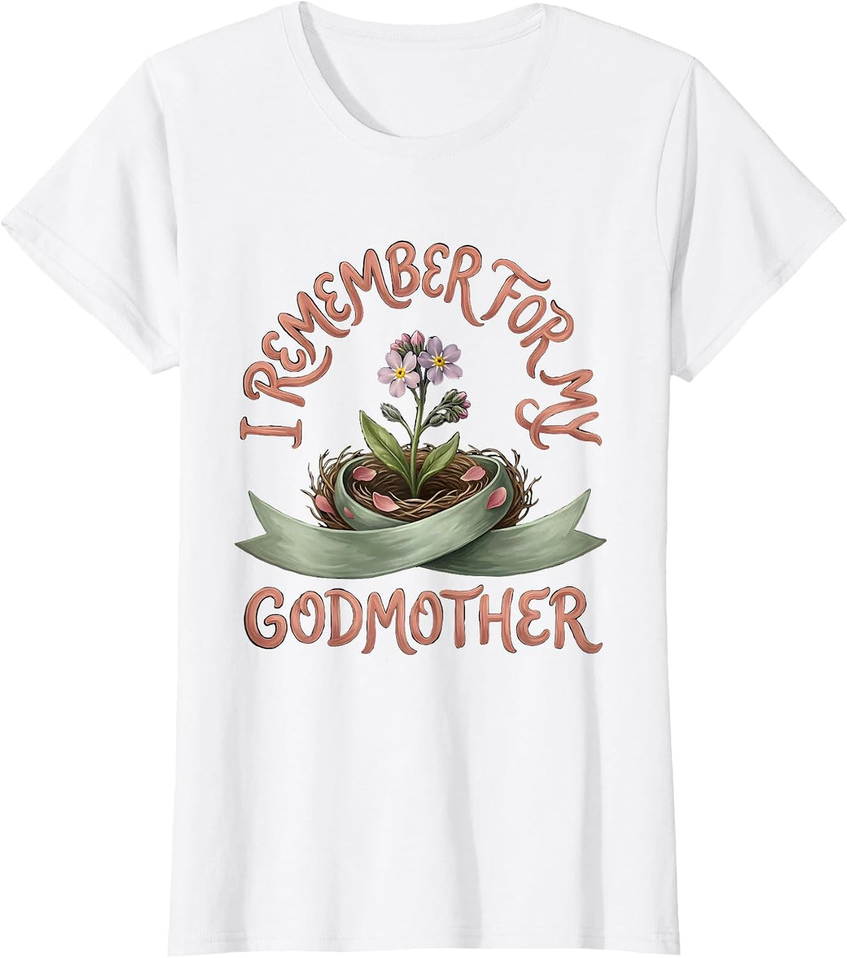I Remember For My Godmother Boho Tribute Alzheimer Awareness T-Shirt - White