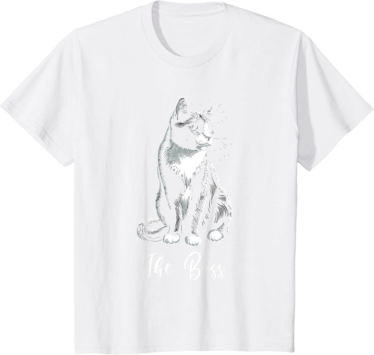 The Boss Tuxedo Cat Lover Kitten Tuxedo Cat Owner T-Shirt - White