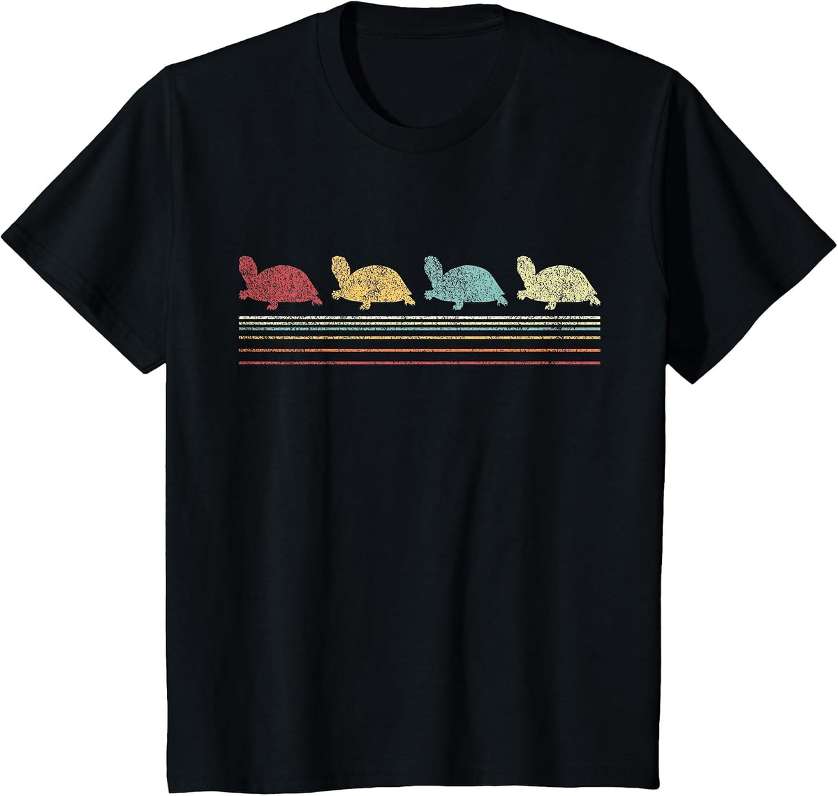 Vintage Tortoises Turtle Lover Funny Tortoise Retro T-Shirt - Black