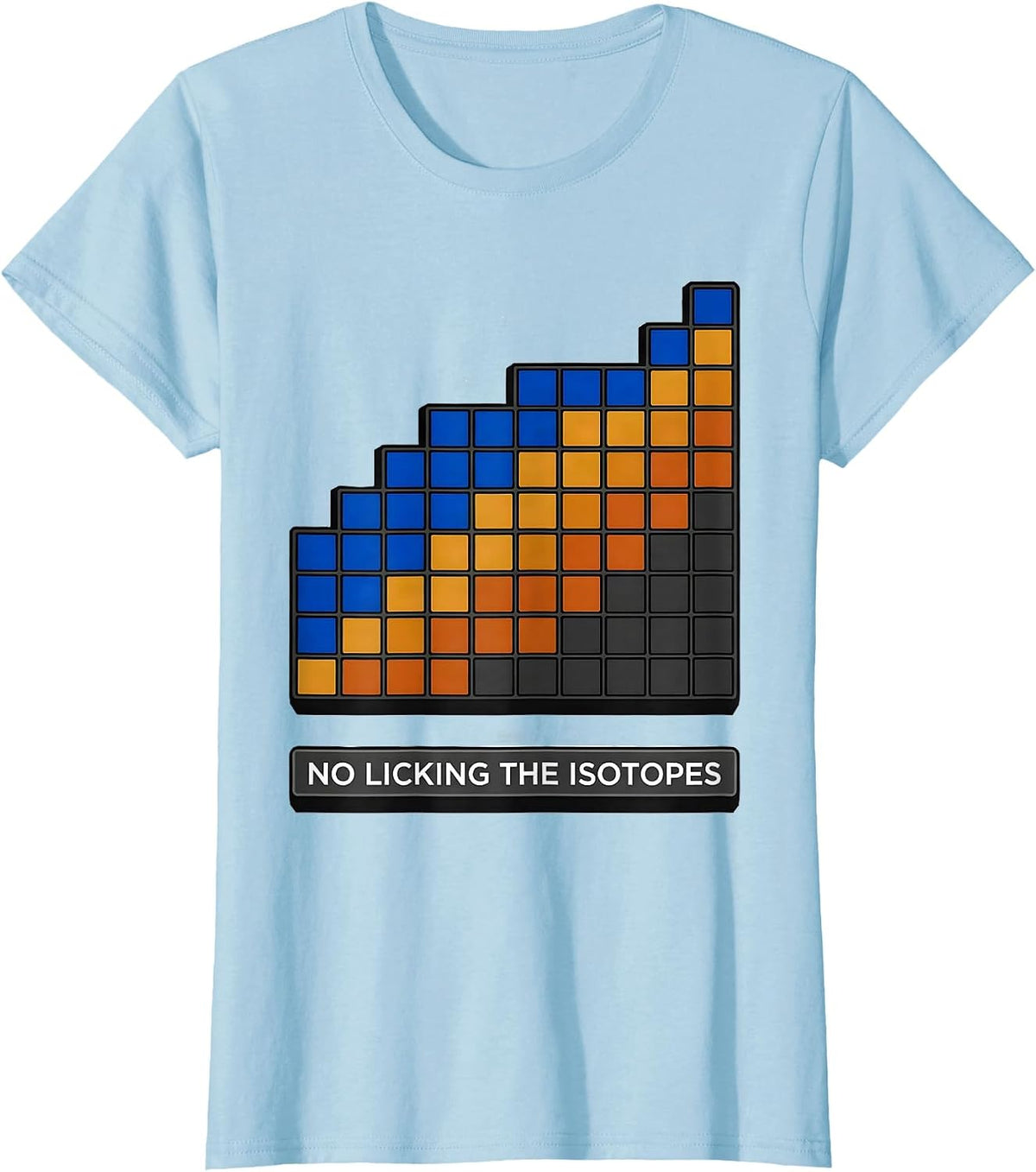 No Licking The Isotopes Funny Periodic Table Science Teacher T-Shirt - Baby Blue