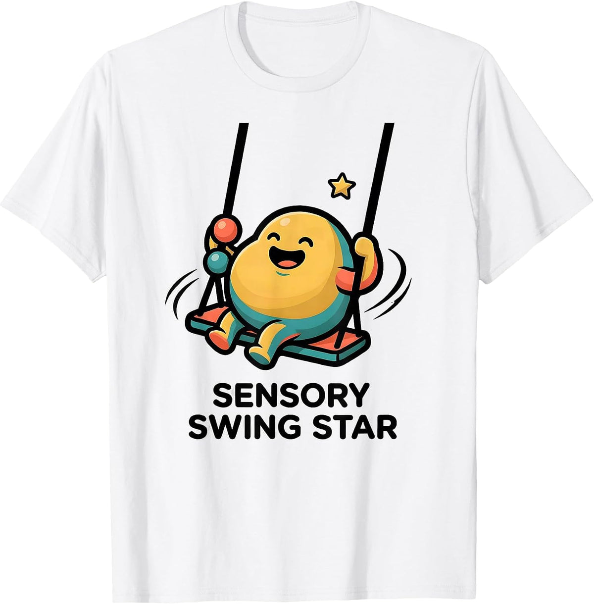 Men's Sensory Swing Star Playful Occupational Therapy OT Gift T-Shirt - White