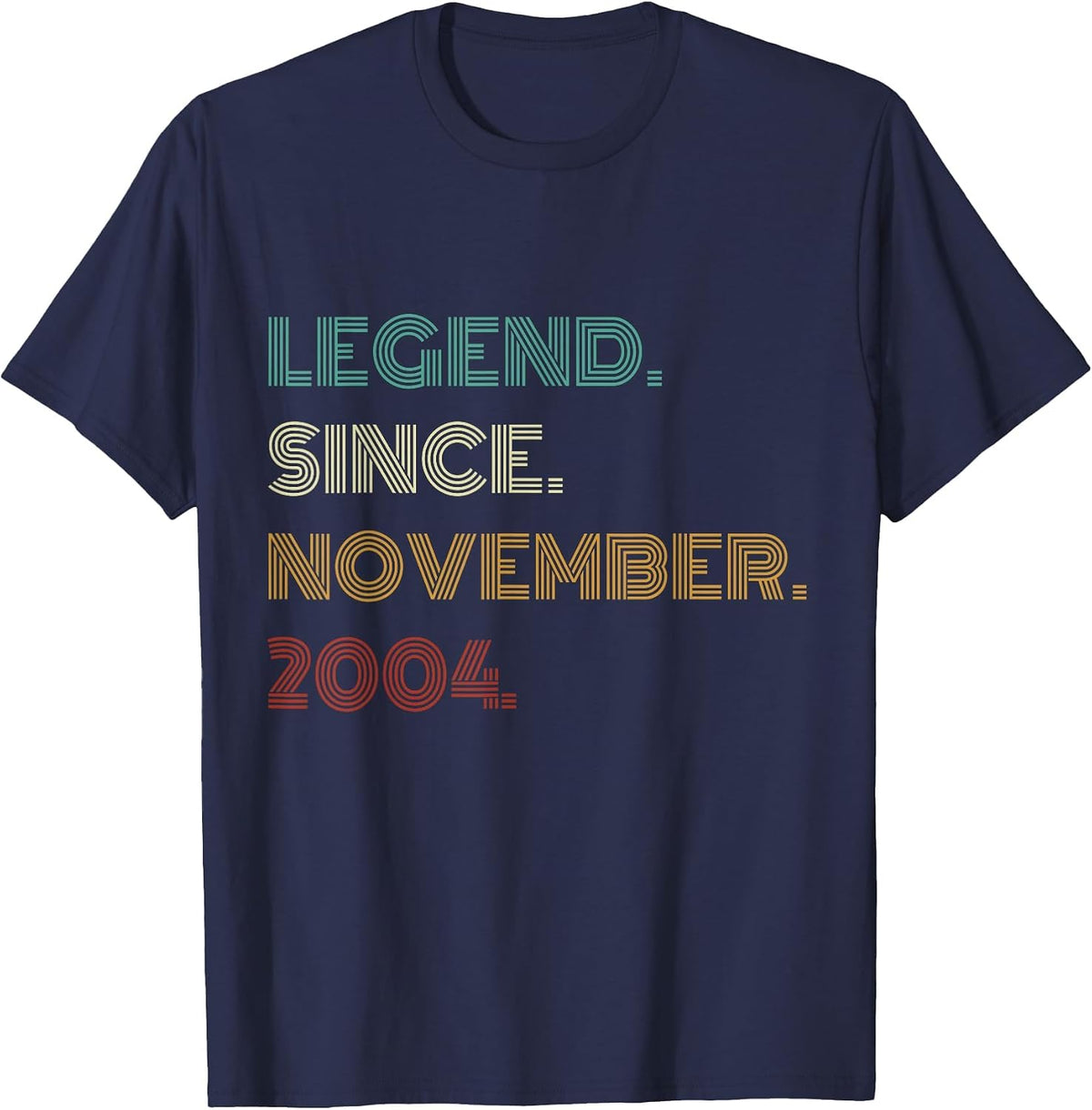 22 Years Old Legend Since November 2004 22nd Birthday T-Shirt - Navy Blue