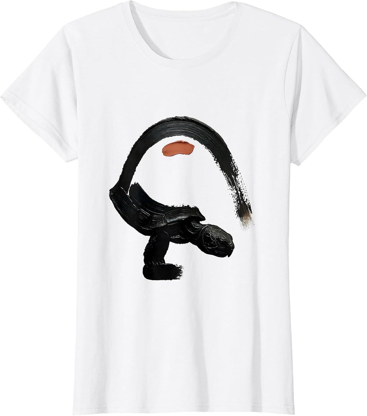 Tortoise Calm Brush Stroke Pet Lover Humor T-Shirt - White