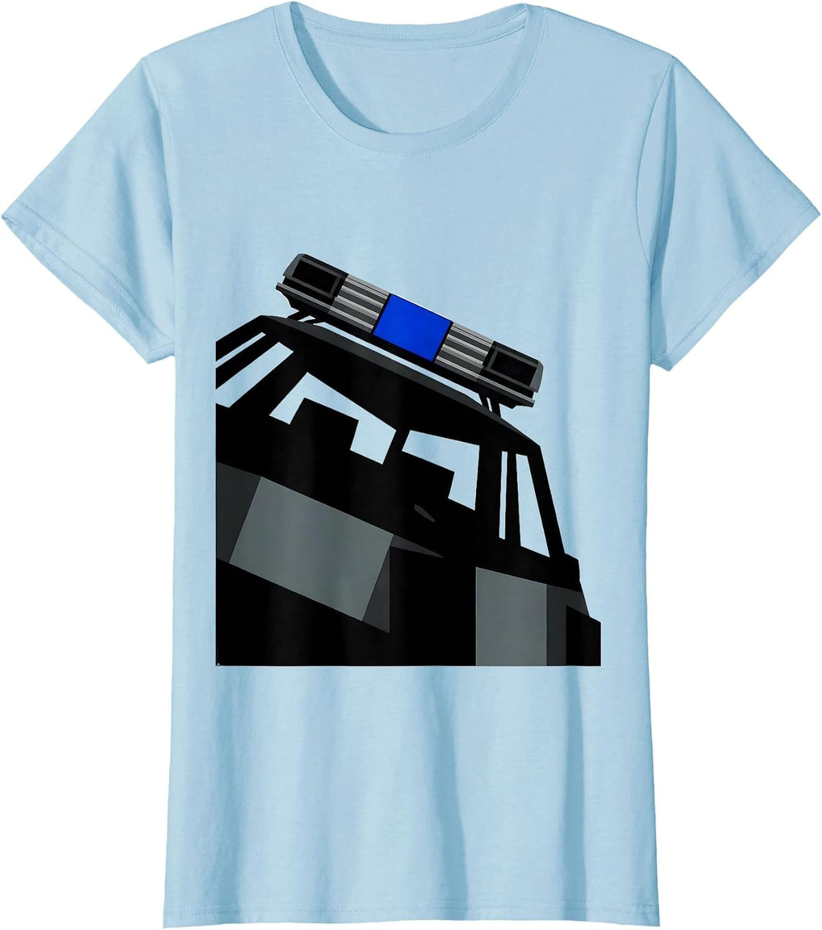 Police Light Bar Modernist Thin Blue Line Support T-Shirt - Baby Blue