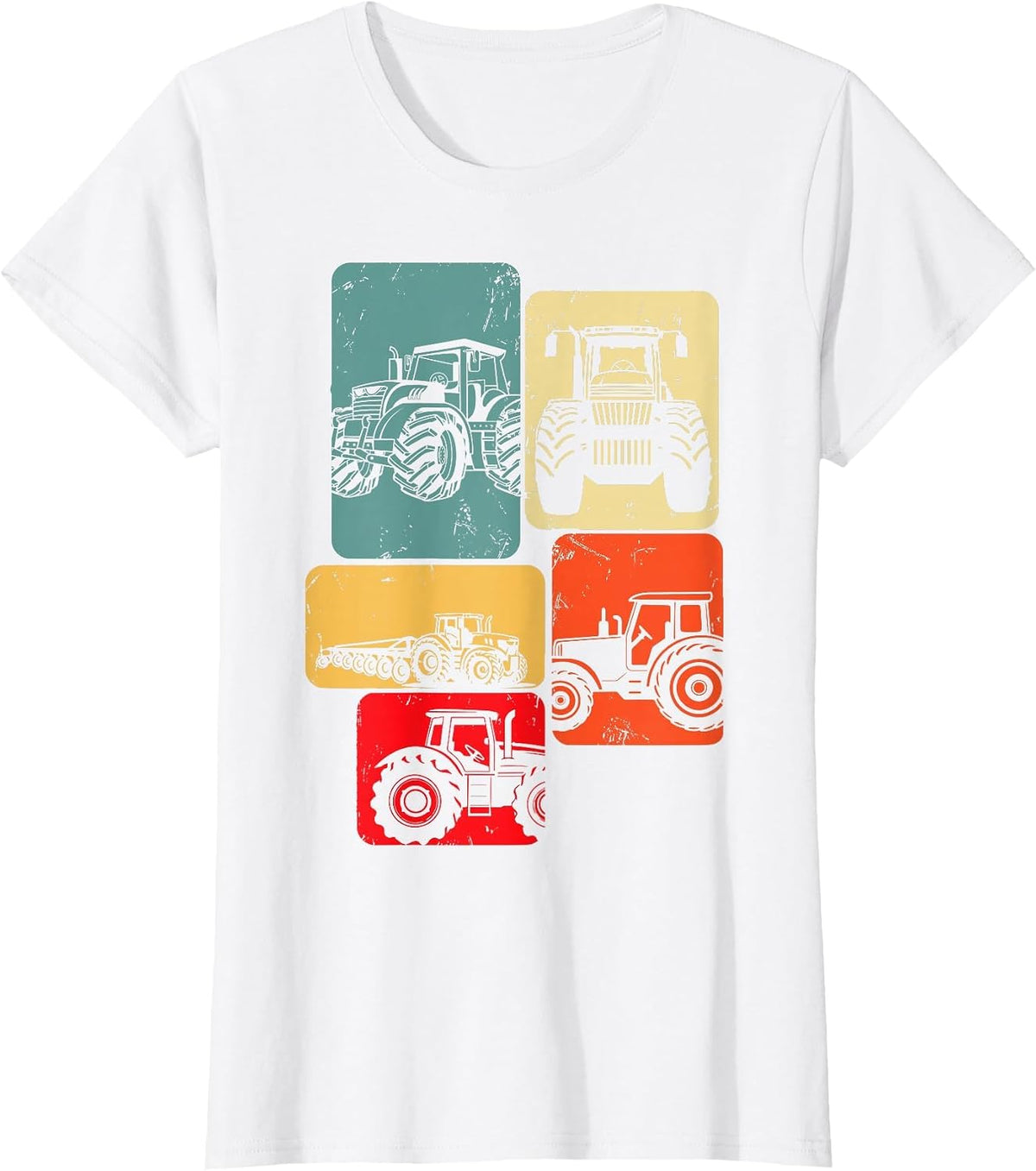 Tractors Farm Kids Boys T-Shirt Tee for Toddler Boys and Girls Tractor Shirts - White