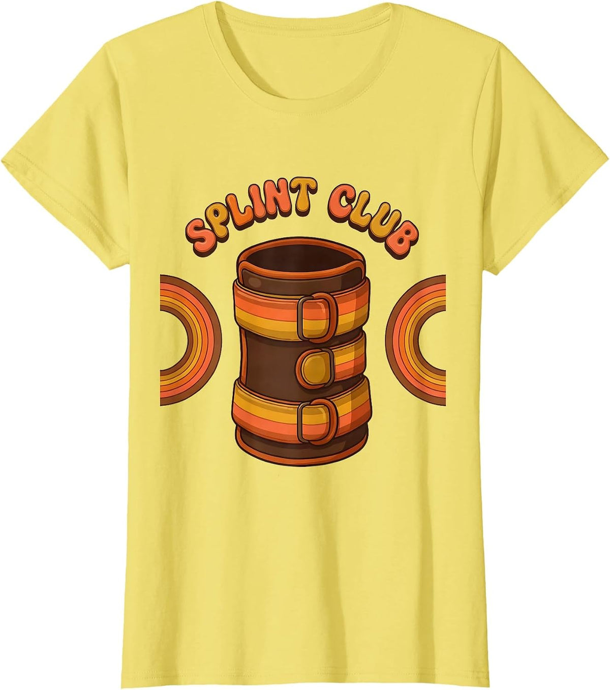 Splint Club Retro 70s Occupational Therapy OT Month T-Shirt - Lemon Yellow