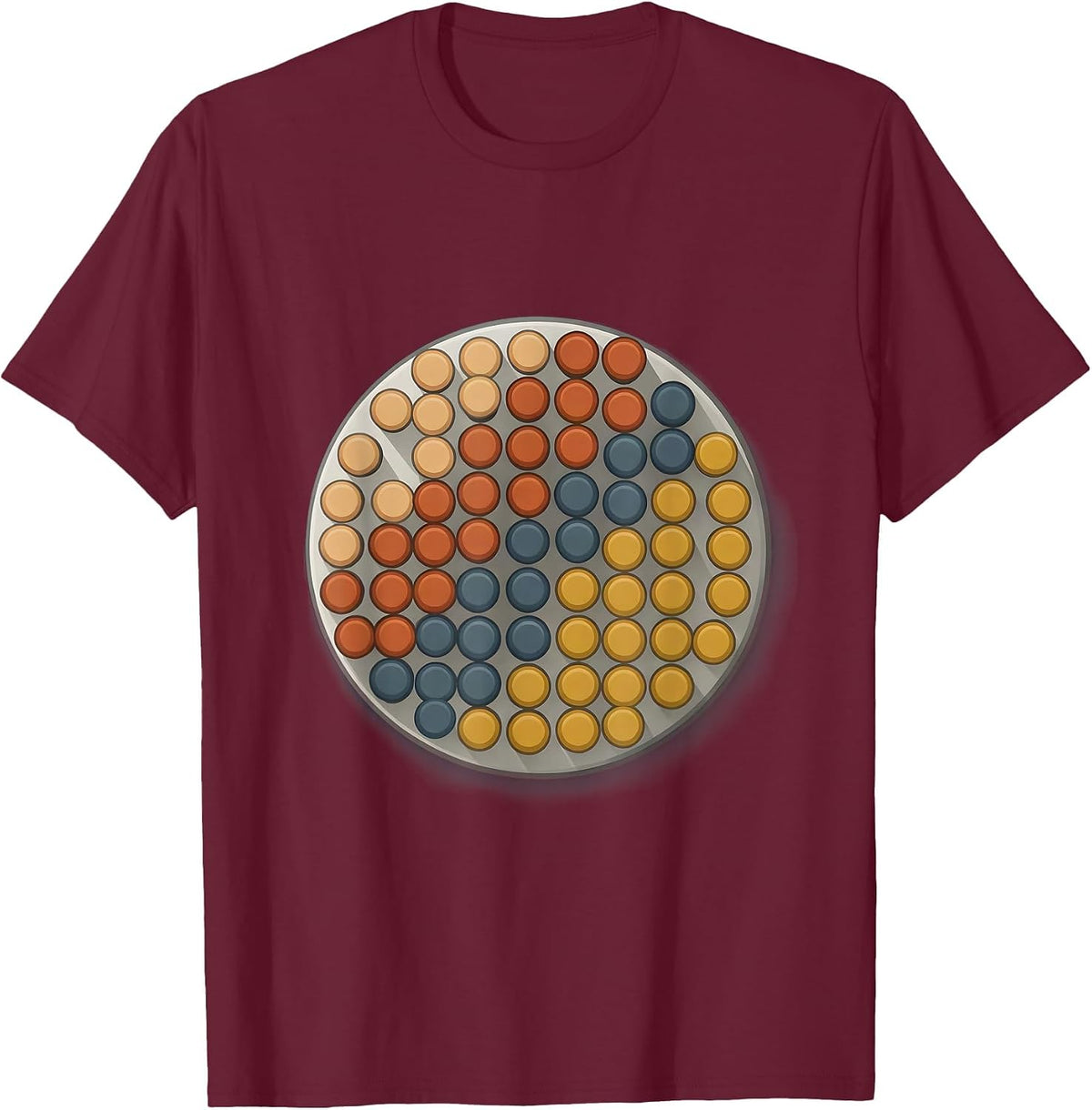 Men's Occupational Therapy Pegboard Colorful Pegs Design T-Shirt - Burgundy