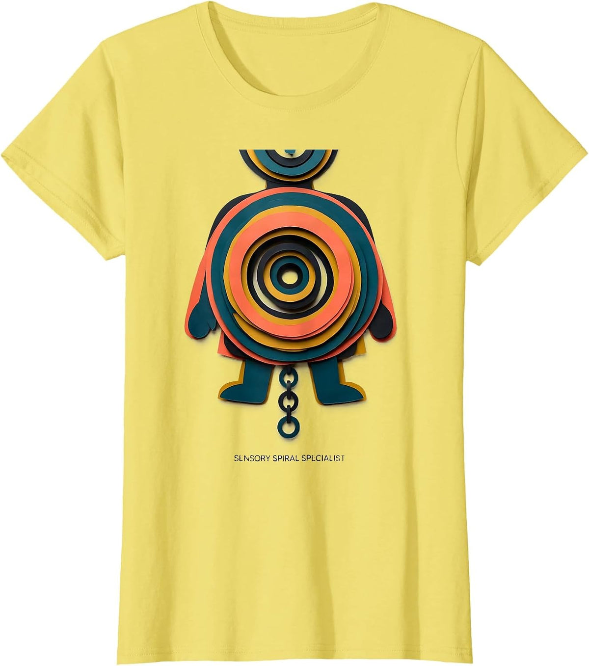 Sensory Spiral Specialist Occupational Therapy OT Student T-Shirt, Women, Lemon Yellow, Small - As Pictured
