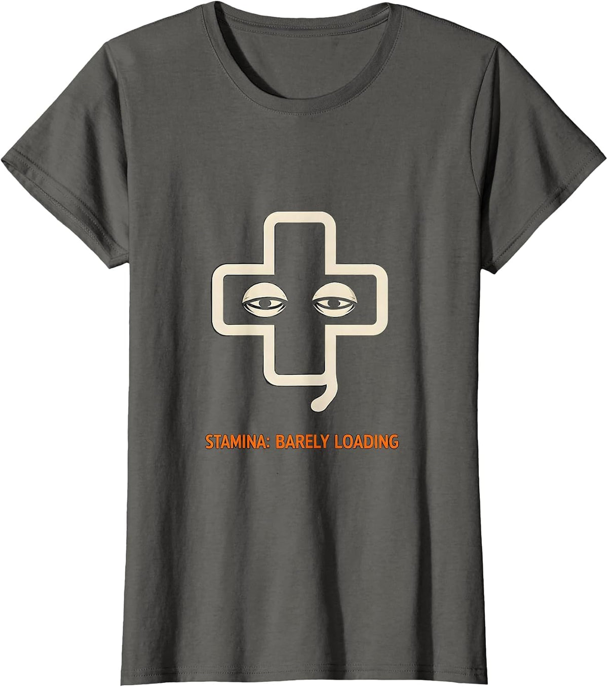 Women's Stamina: Barely Loading Funny Capybara Gamer Humor T-Shirt - Asphalt Grey