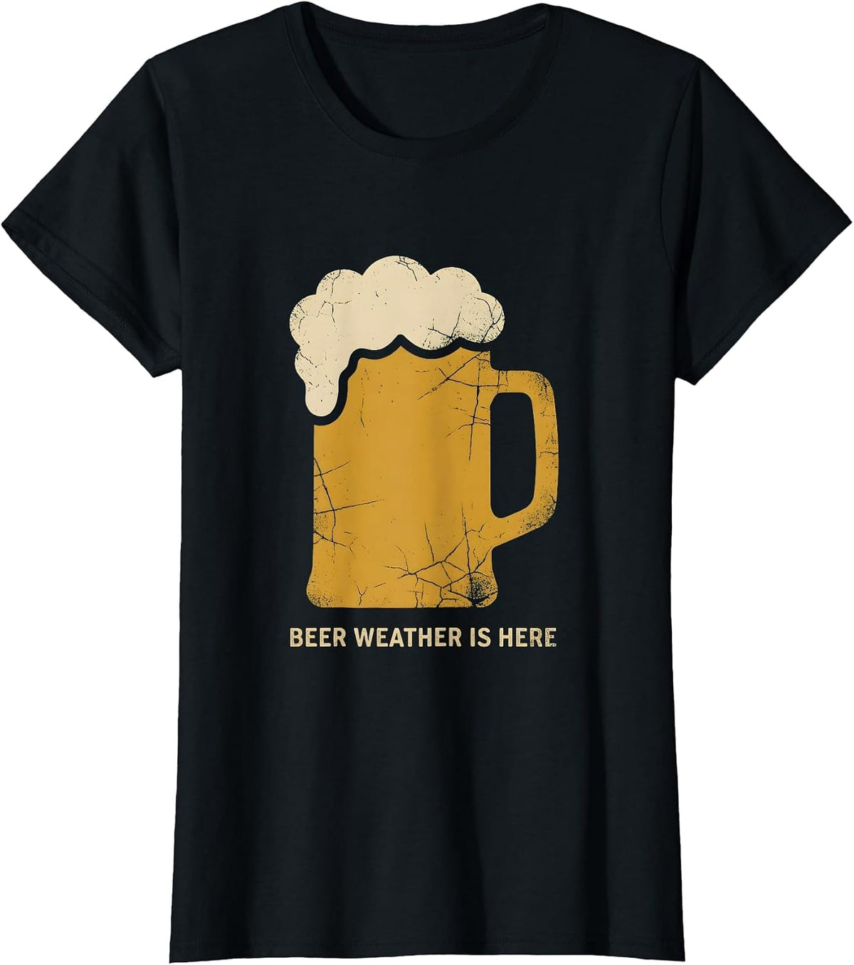 Beer Weather Is Here Craft Beer Lover Design T-Shirt - Black