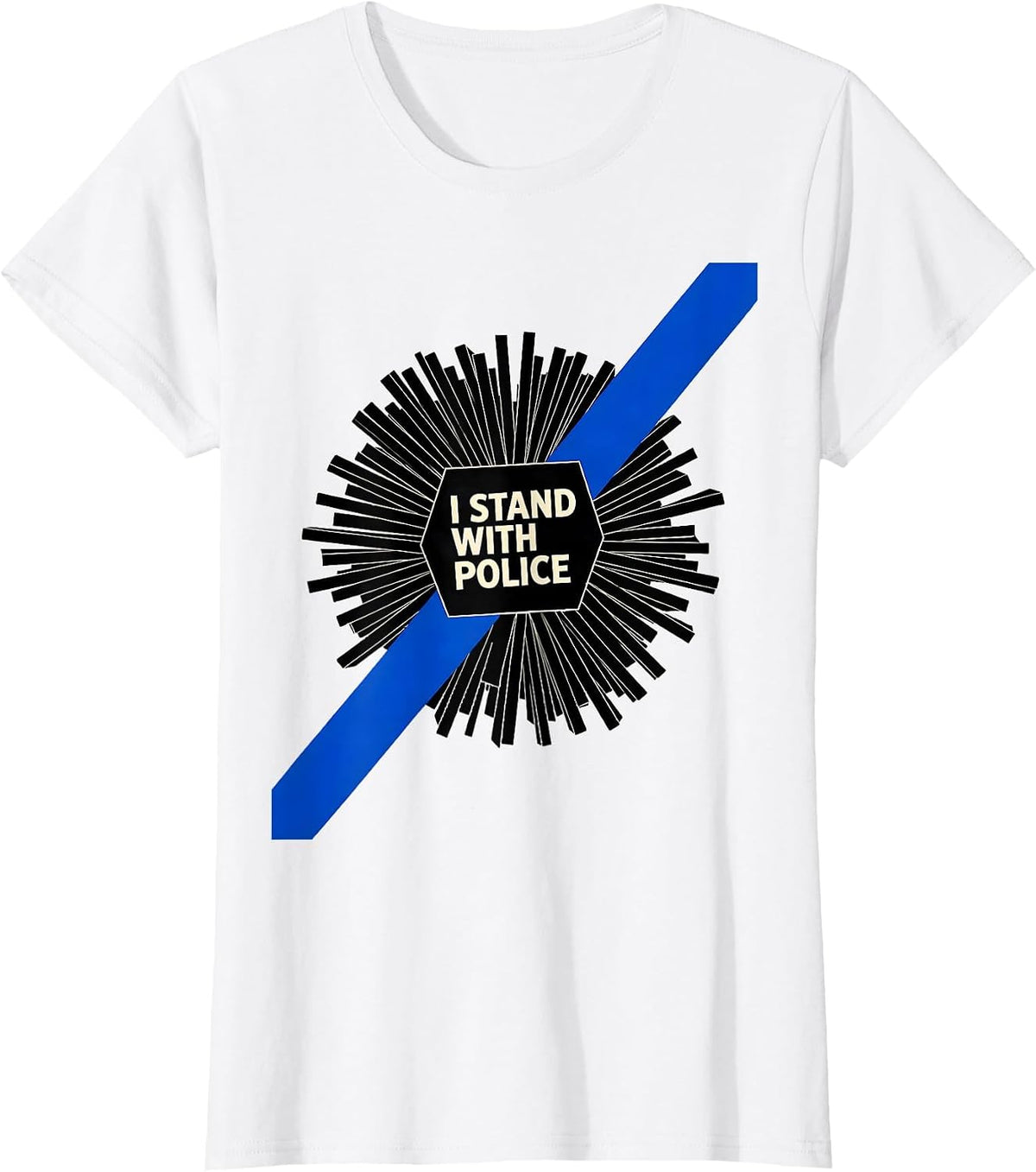 I Stand With Police Thin Blue Line Back The Blue Police T-Shirt - White
