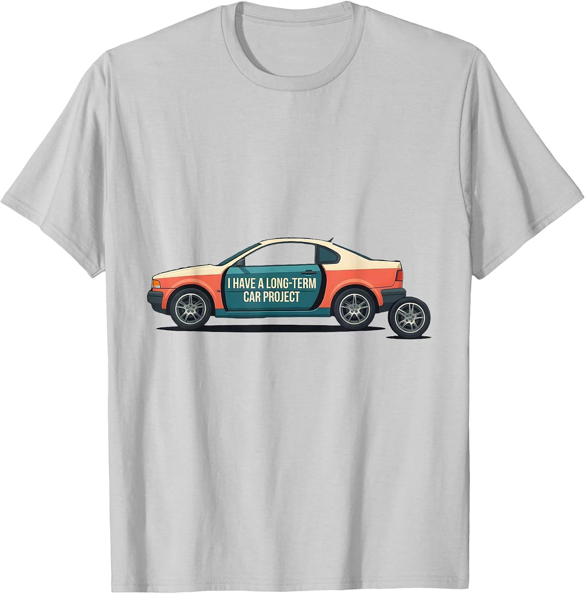 Men's I Have A Long-Term Car Project Funny Car Guy Enthusiast T-Shirt - Silver Grey