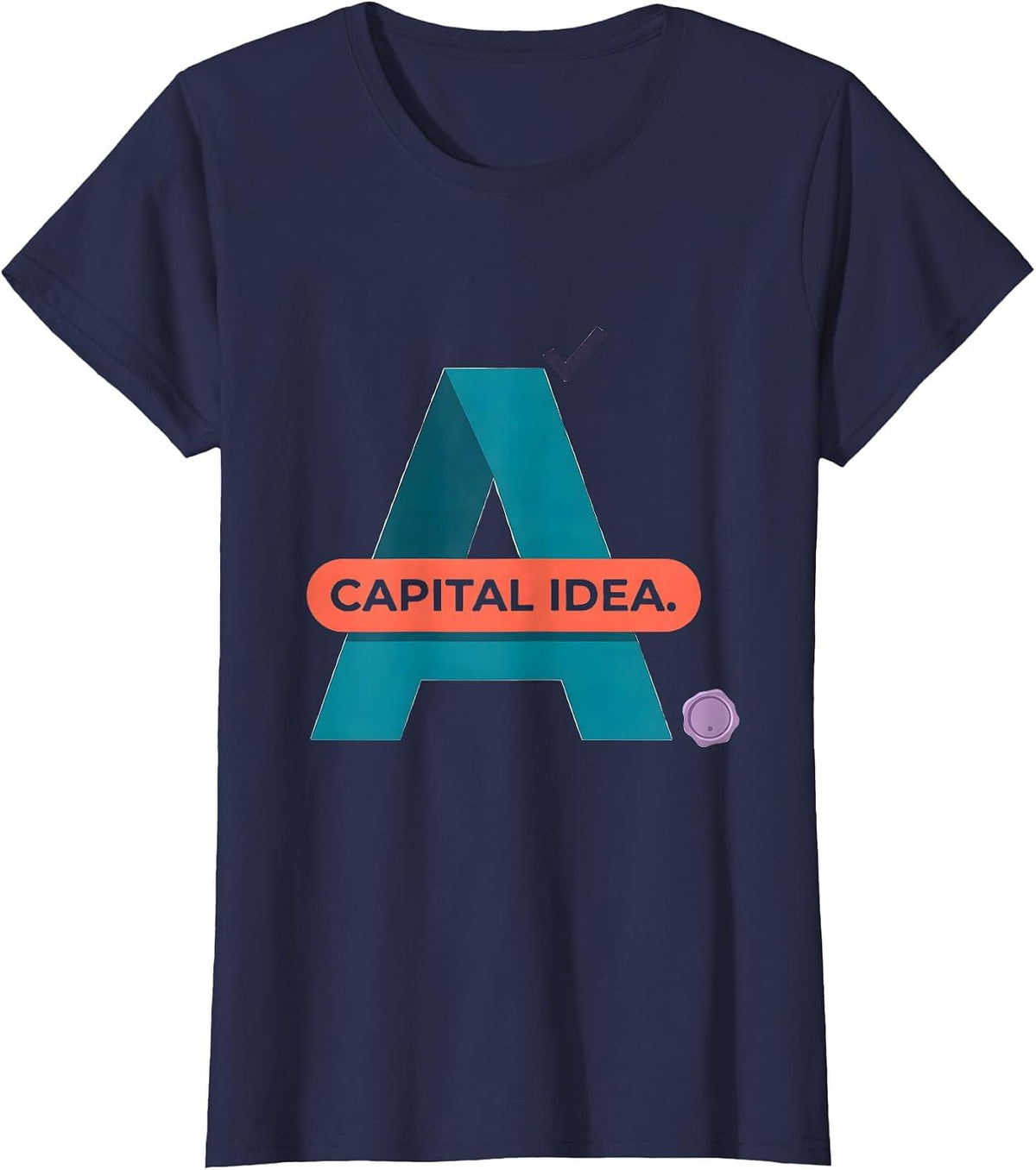 Women's Capital Idea Funny Grammar Teacher Punctuation Humor Gift T-Shirt - Navy Blue