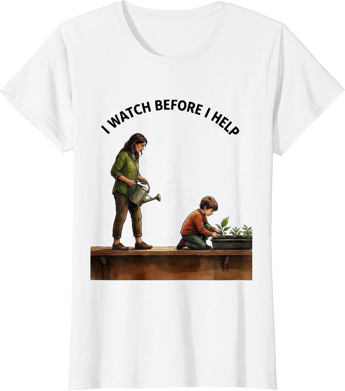 I Watch Before I Help Montessori Teacher Method Pride T-Shirt - White