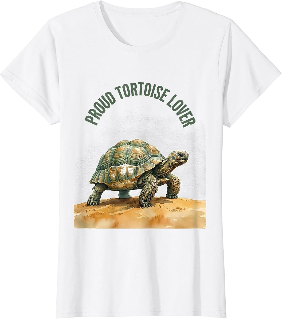 Proud Tortoise Lover Watercolor Tortoise Animal Lover Gift T-Shirt - White