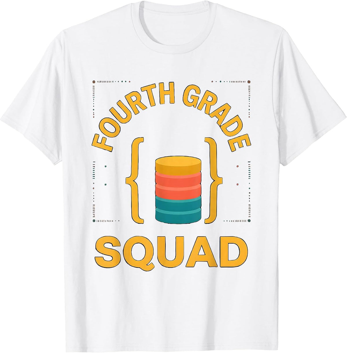 Men's Fourth Grade Squad Funny Teacher Humor Grade-Level Pride T-Shirt - White