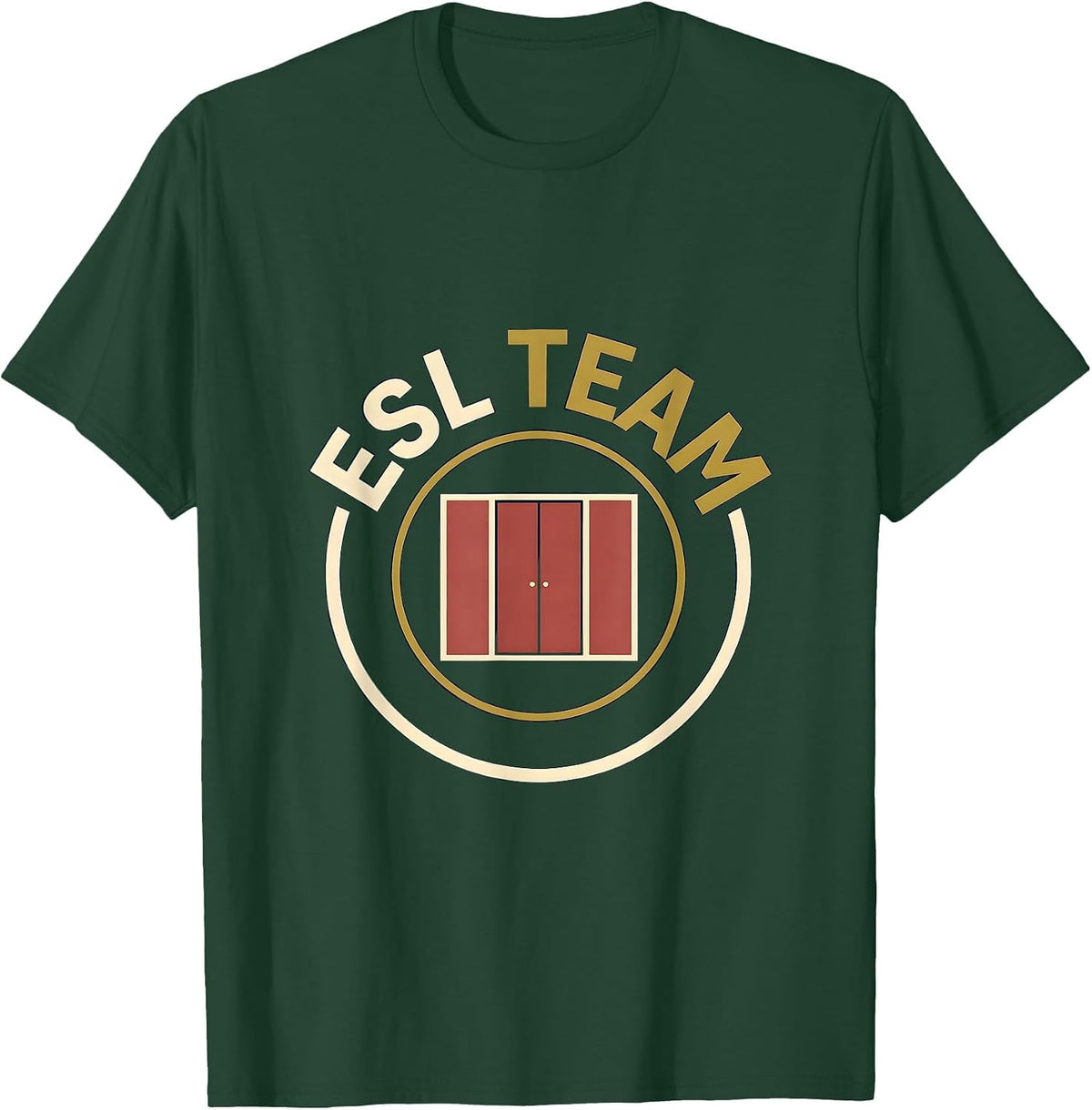 Men's ESL Team Wholesome Professional Dual Language Teacher T-Shirt - Dark Green