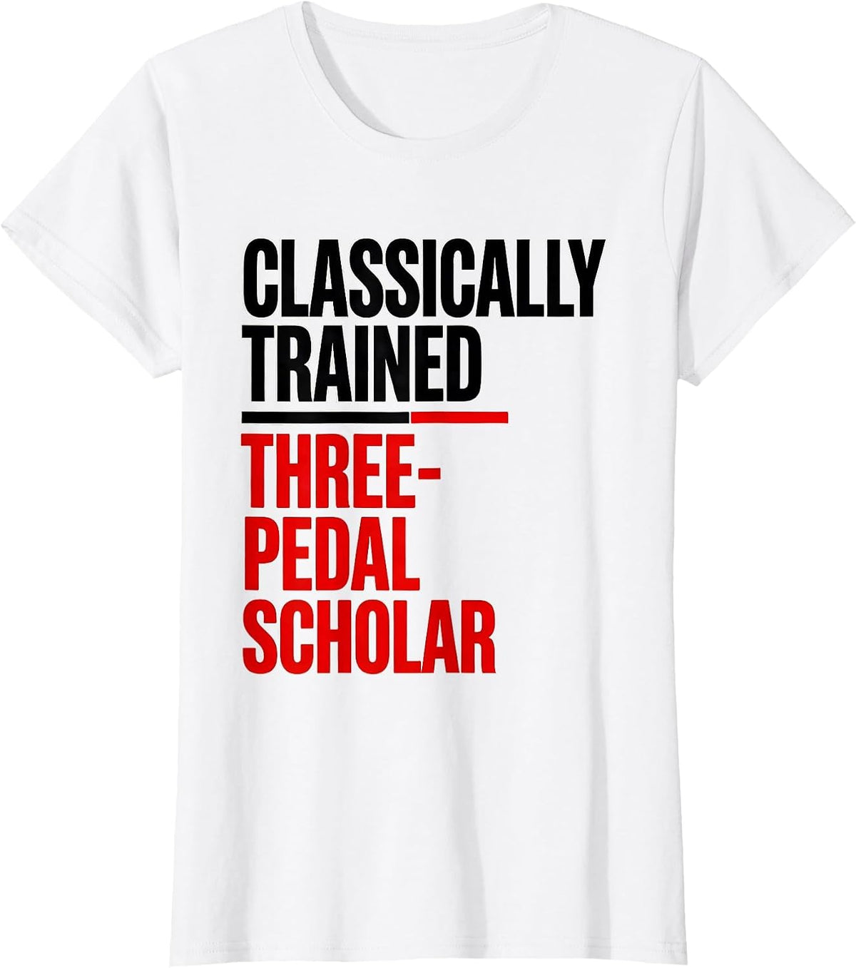 Women's Classically Trained, Three-Pedal Scholar Car Guy T-Shirt - White