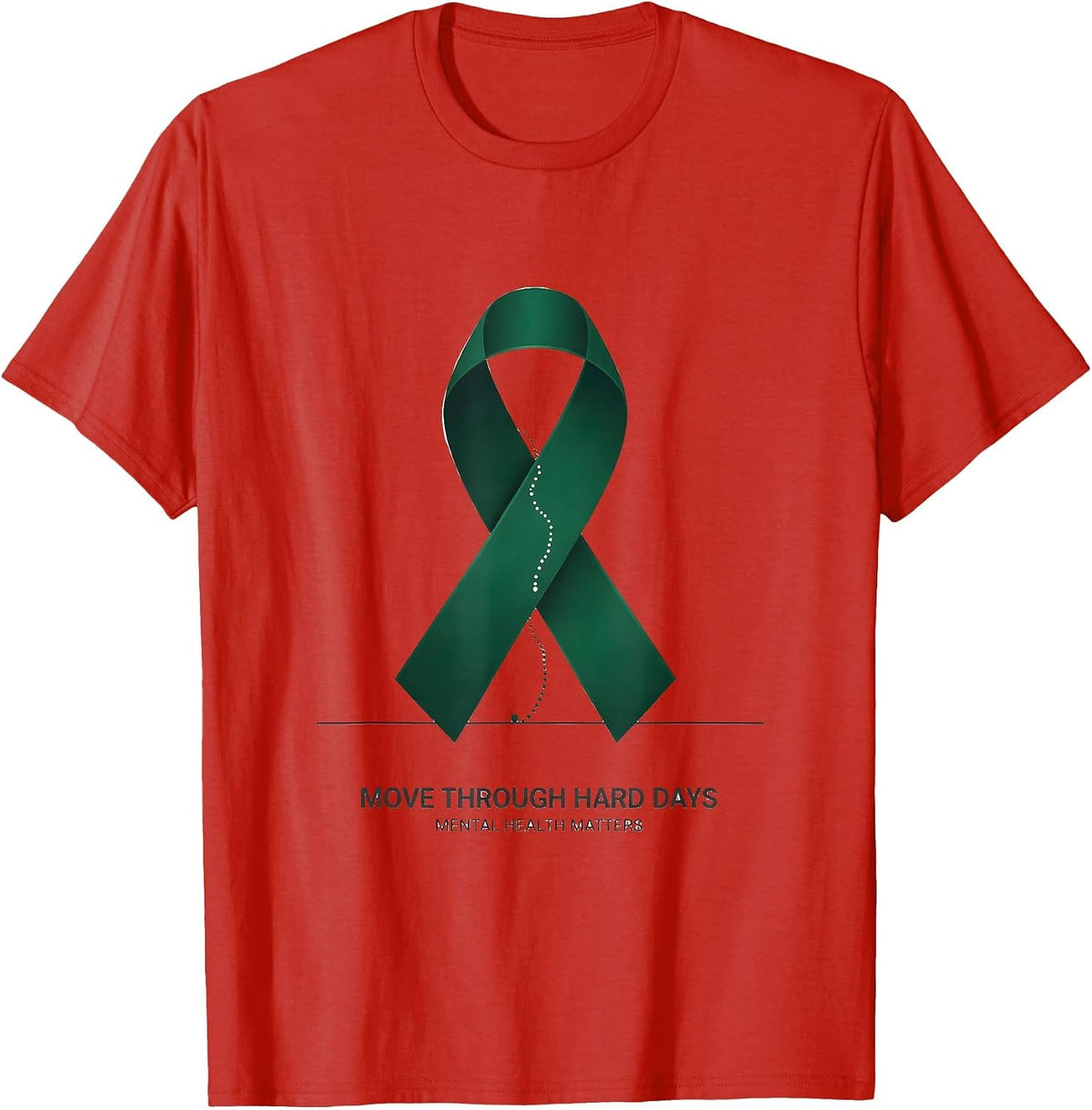 Men's Move Through Hard Days Mental Health Matters T-Shirt - Red