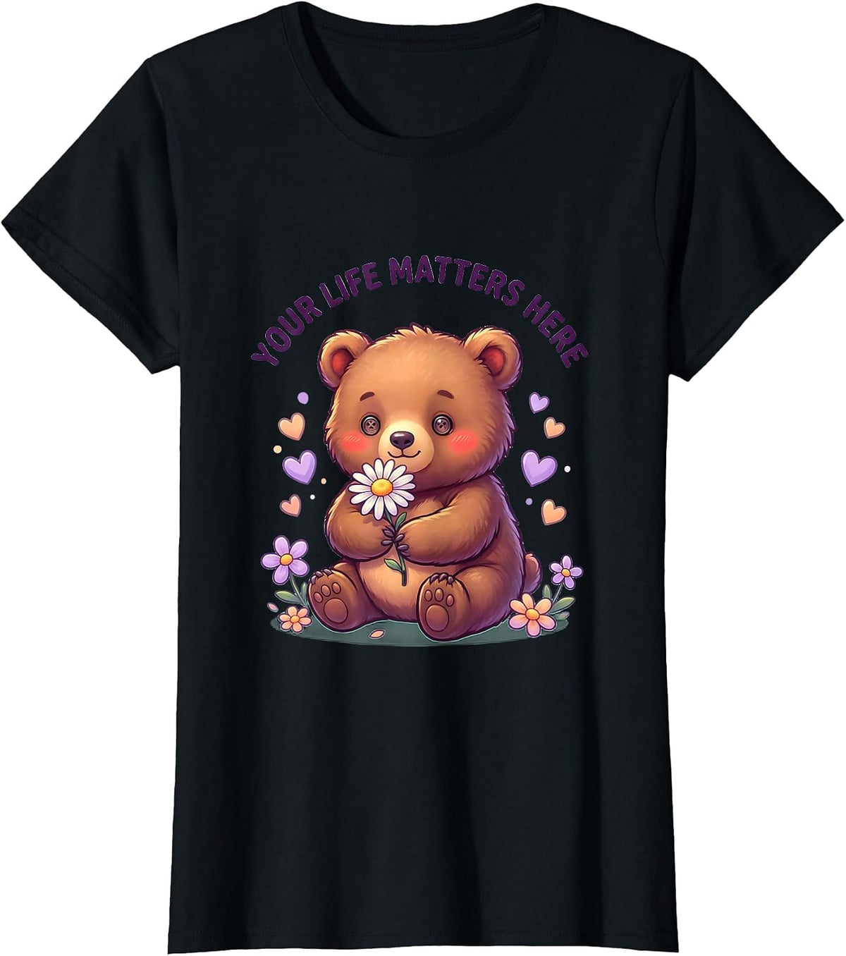 Your Life Matters Suicide Awareness Design T-Shirt - Black