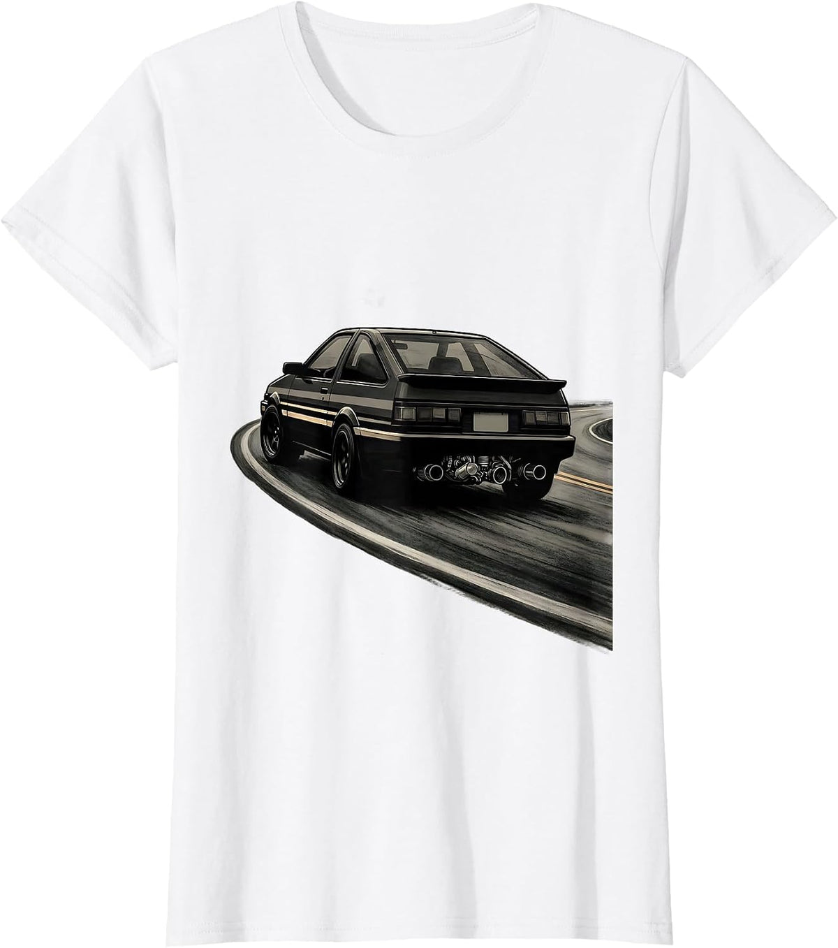 Turbo-Era JDM Coupe Drift Car Retro Tuner Nostalgia T-Shirt - White