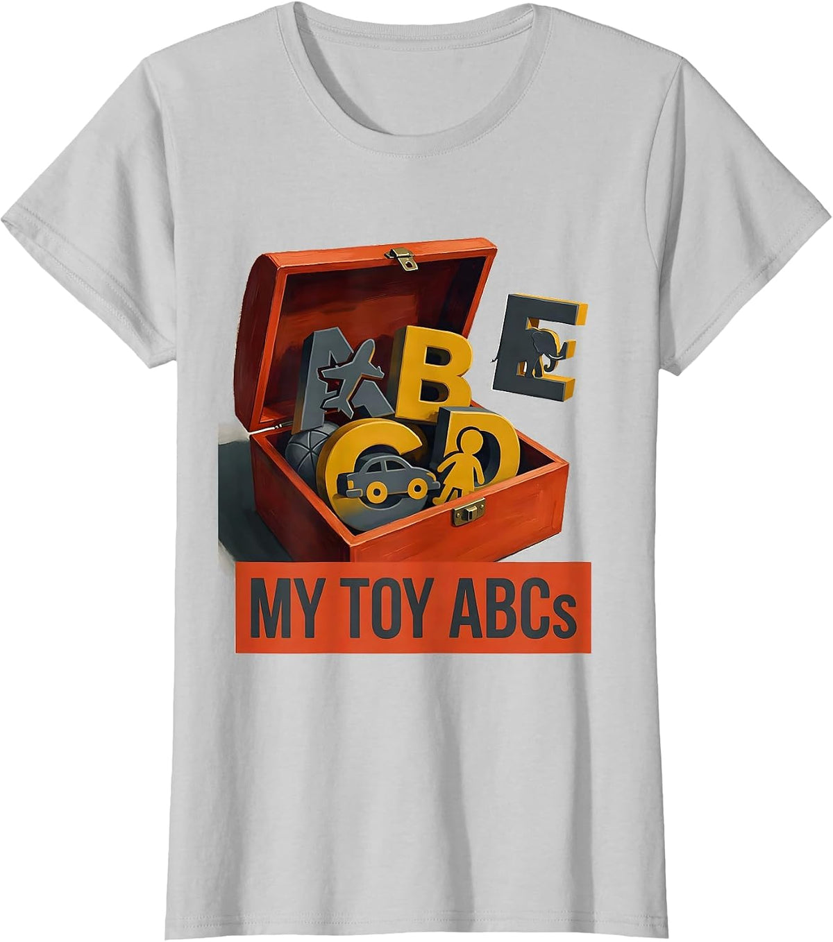 My Toy ABCs Educational Kids Alphabet Learning Preschool T-Shirt - Silver Grey