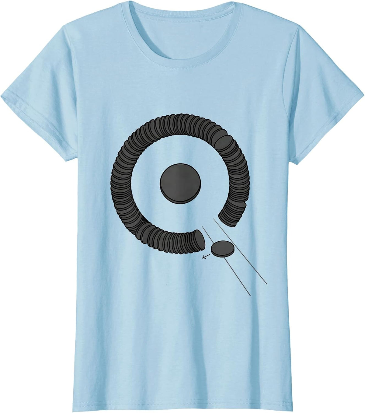 Dot Circle Gap Chemistry Pun Science Nerd Humor T-Shirt - Baby Blue