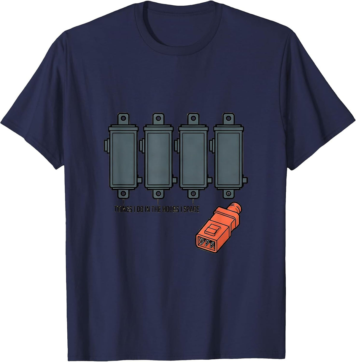 Men's Things I Do In The Hours I Spare Funny Car Guy Car T-Shirt - Navy Blue